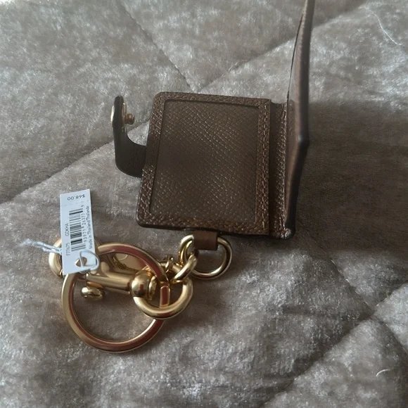 New- Coach Gold tone and Brown Keychain - Picture 12 of 16